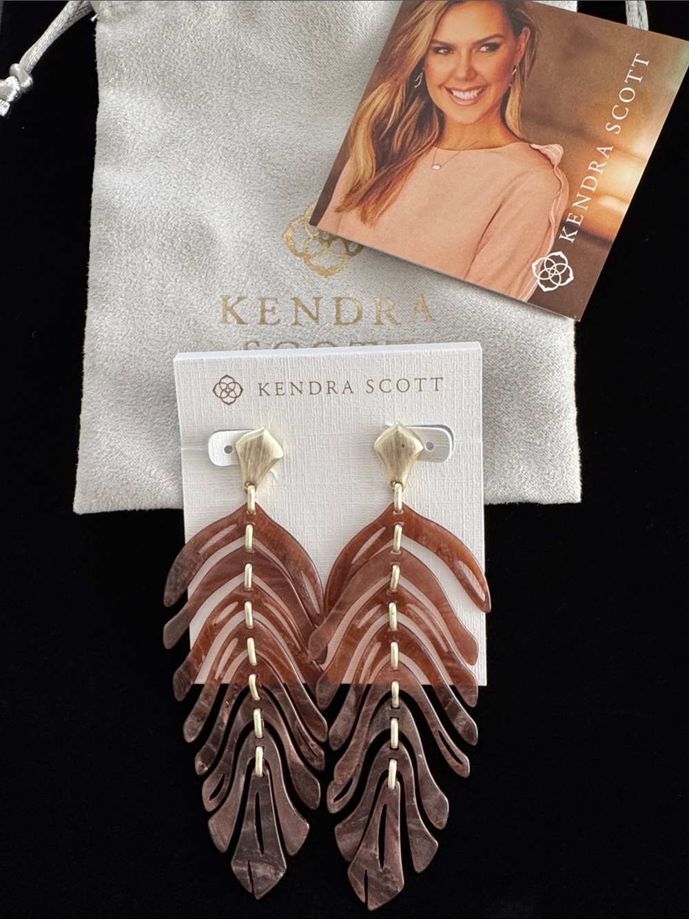 NWOT Kendra Scott Lotus Statement Earrings